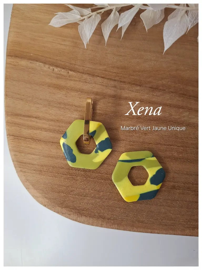 Xena marbré vert jaune unique