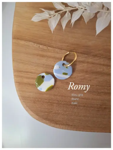 Romy - Bleu gris Blanc Kaki