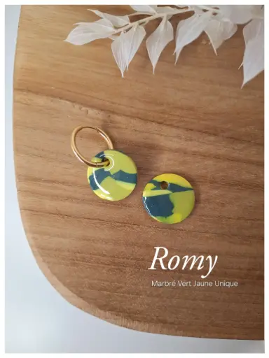 Romy - marbré jaune vert unique