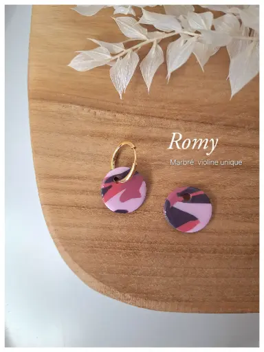 Romy - marbré violine unique