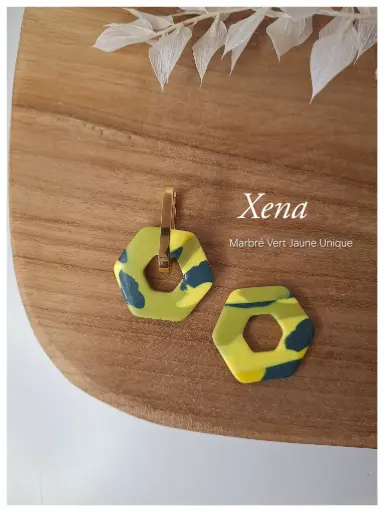 Xena marbré vert jaune unique