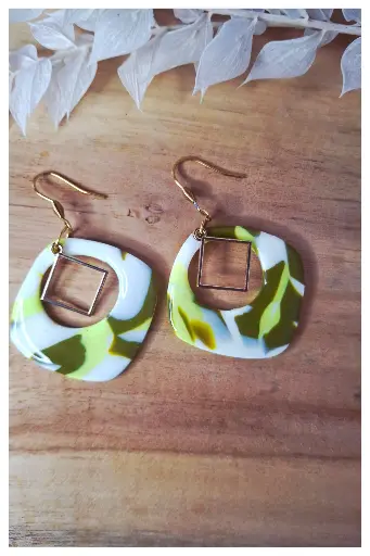 IRIS- kaki blanc citron vert