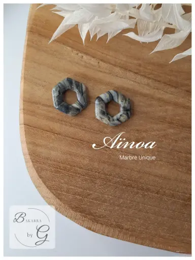 Aïnoa - Marbré unique Gris noir doré