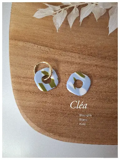 Cléa - Bleu gris Blanc Kaki 