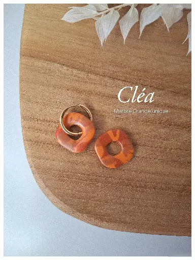 Cléa - Marbré  unique     Orangé 