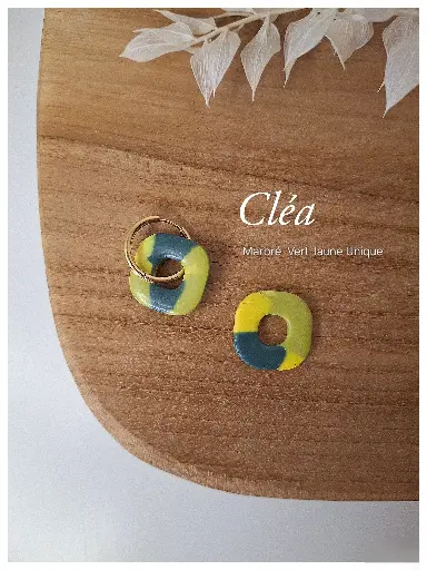 Cléa - Marbré  vert jaune unique 